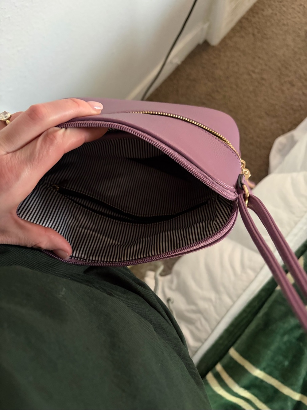 Purple Crossbody Bag - Sleek Women's Shoulder Purse - Picture 3 of 3